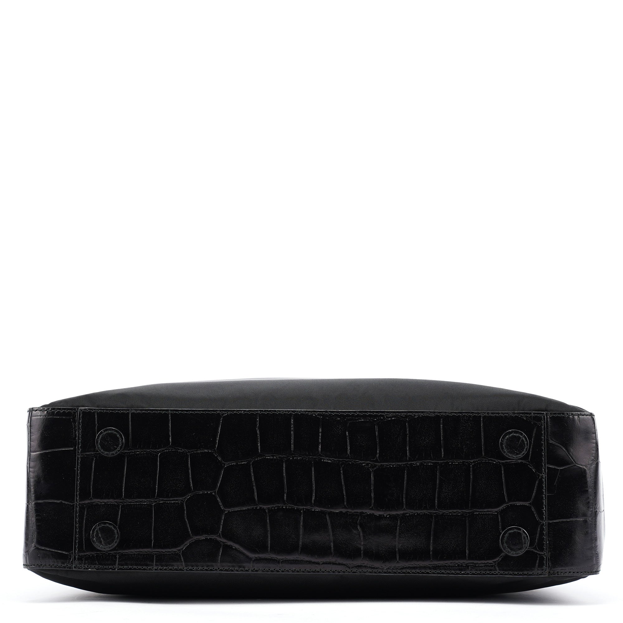 Prada 1998 Black Tessuto Cocco Metallo Shoulder Bag