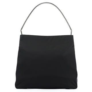 Prada 1998 Black Tessuto Cocco Metallo Shoulder Bag