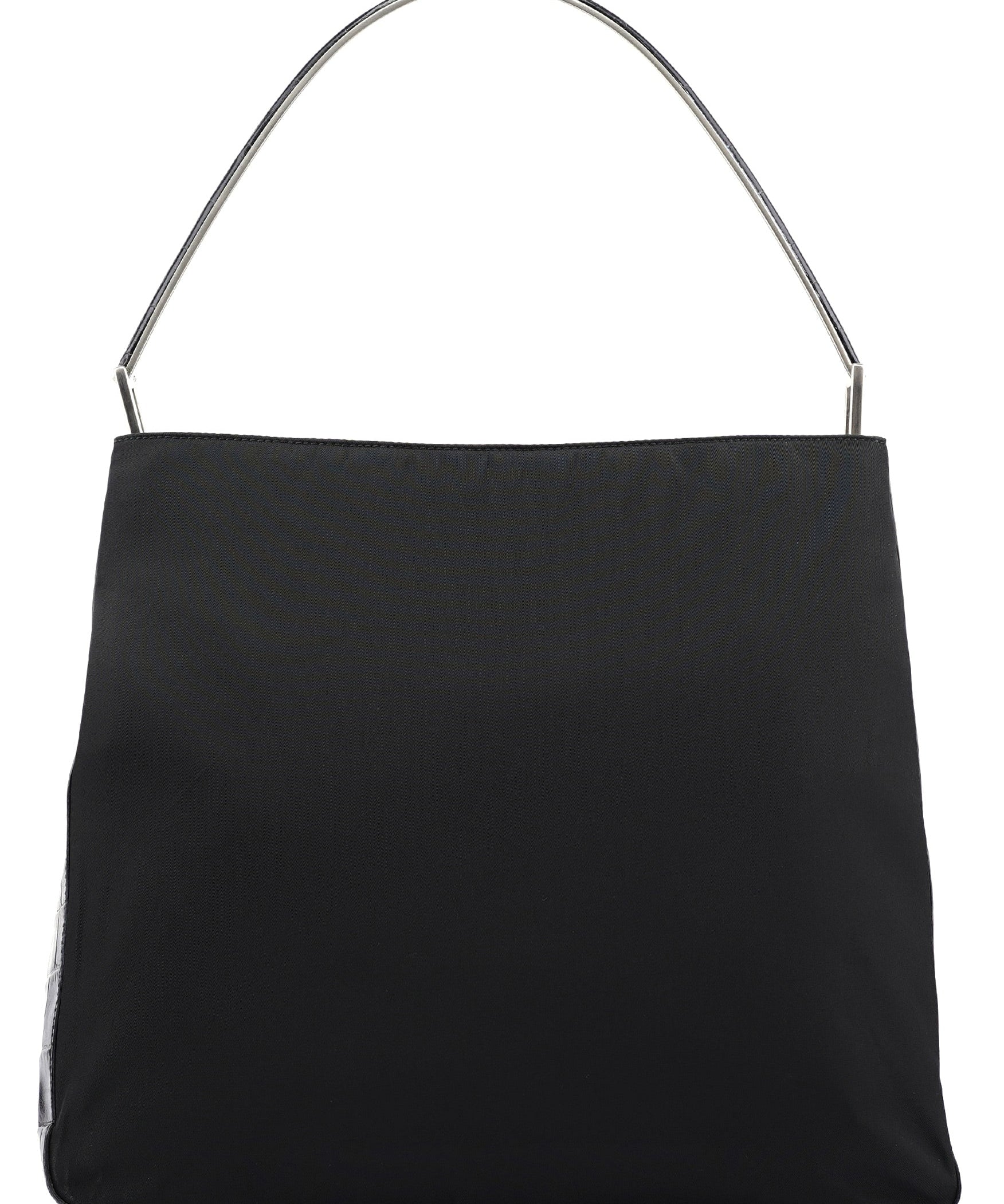 Prada 1998 Black Tessuto Cocco Metallo Shoulder Bag