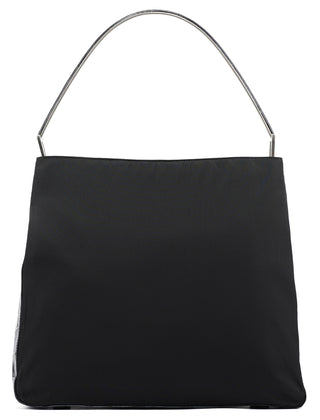 Prada 1998 Black Tessuto Cocco Metallo Shoulder Bag