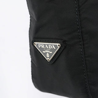 Prada 1998 Black Tessuto Metal Shoulder Bag
