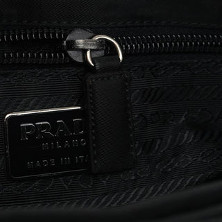 Prada 1998 Black Tessuto Metal Shoulder Bag