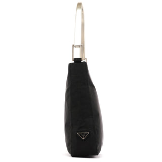 Prada 1998 Black Tessuto Metal Shoulder Bag