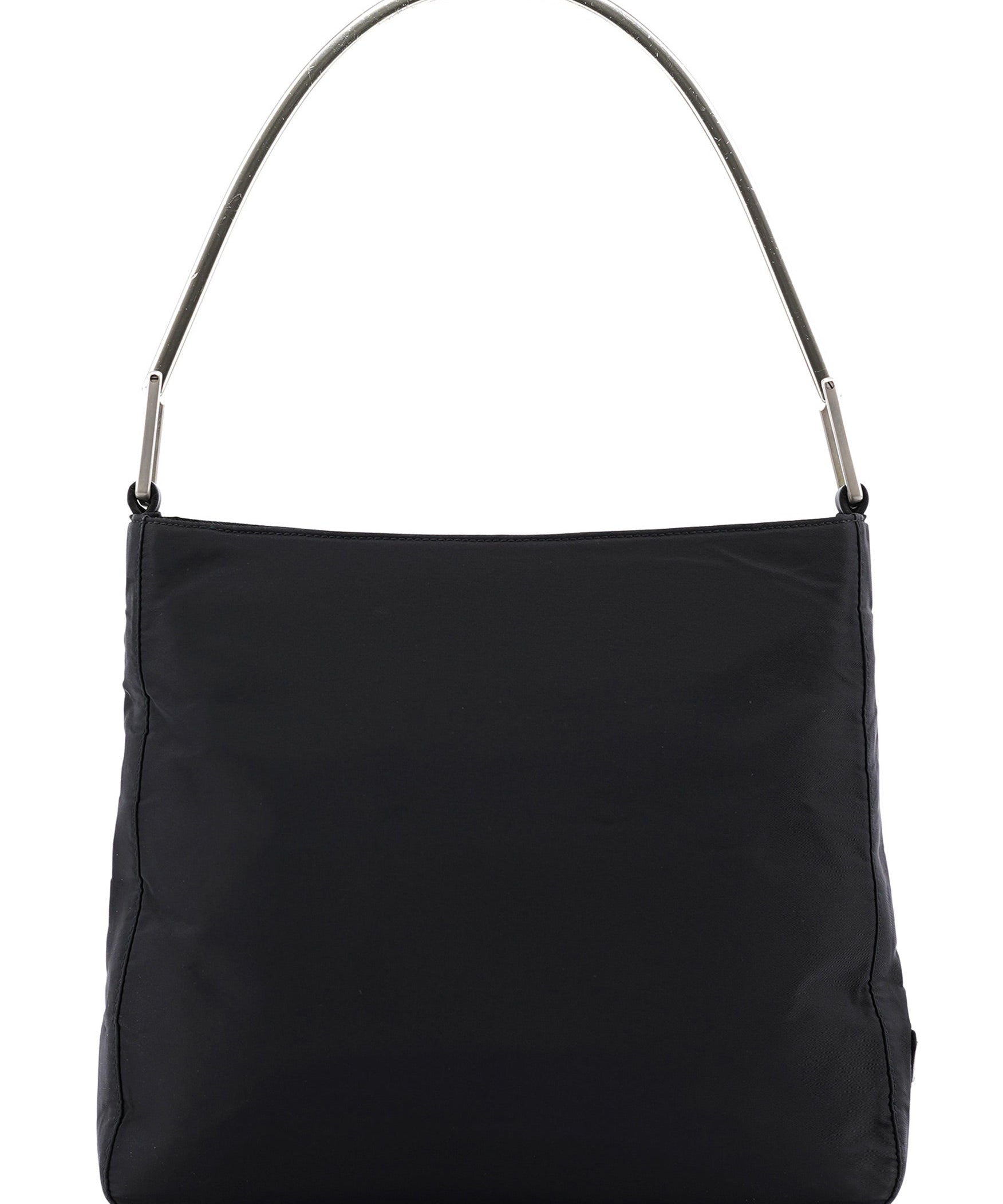 Prada 1998 Black Tessuto Metal Shoulder Bag