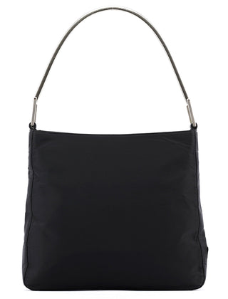 Prada 1998 Black Tessuto Metal Shoulder Bag