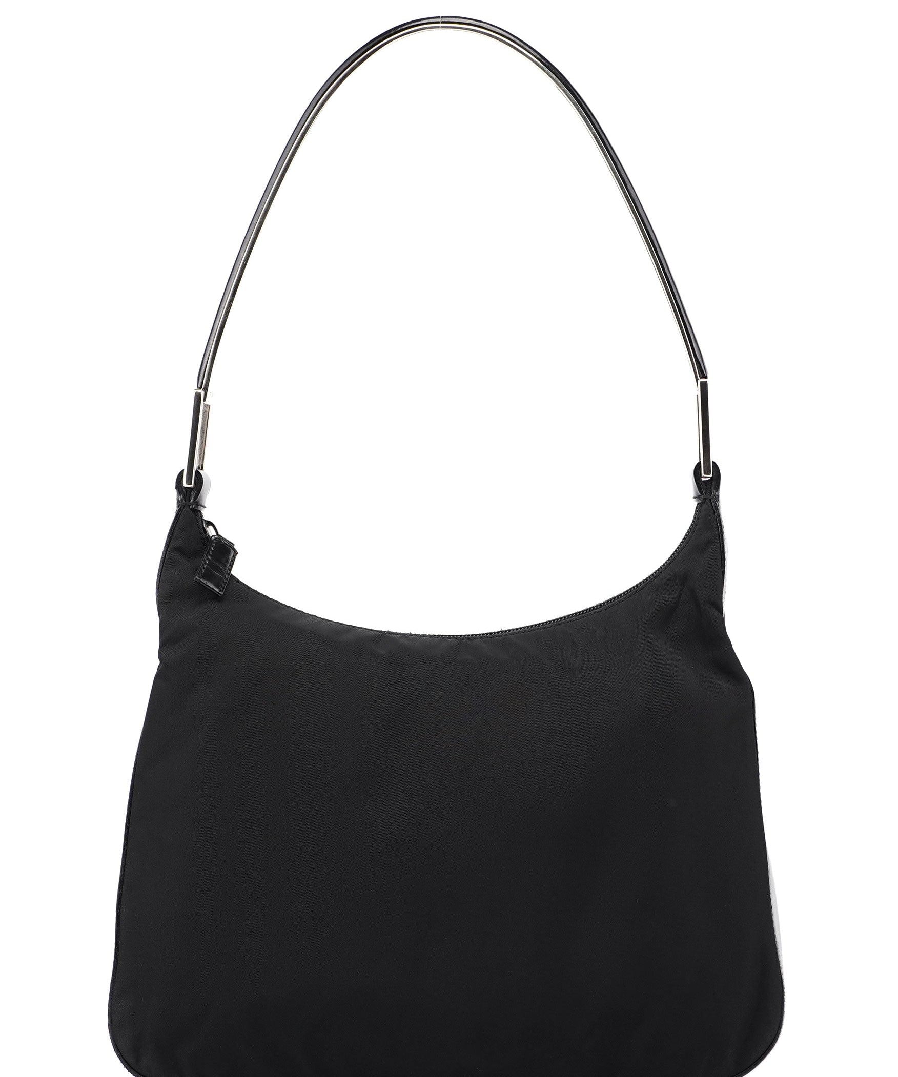 Prada 1998 Black Tessuto Metal Shoulder Bag