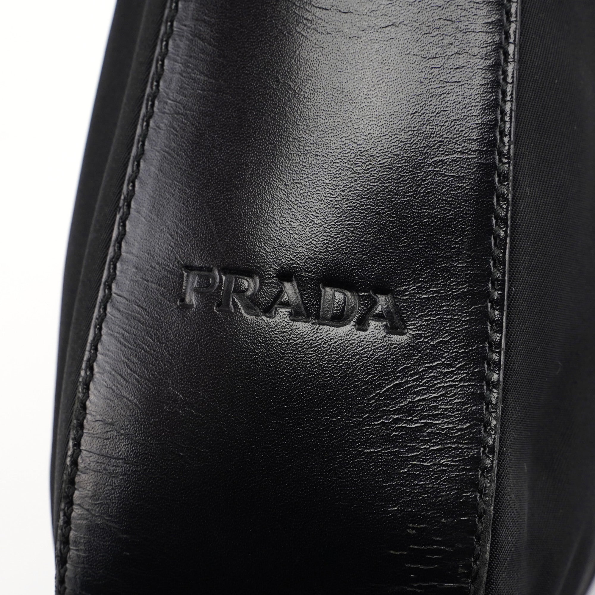 Prada 1998 Black Tessuto Metal Shoulder Bag