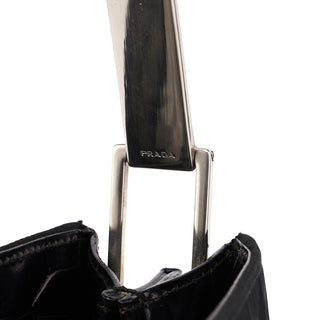 Prada 1998 Black Tessuto Metal Shoulder Bag