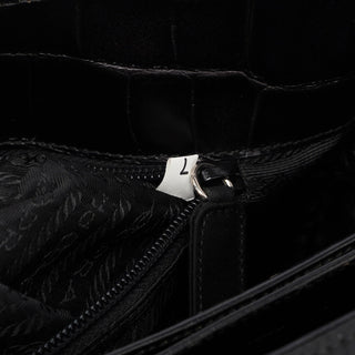 Prada 1998 Black Tessuto Metal Shoulder Bag