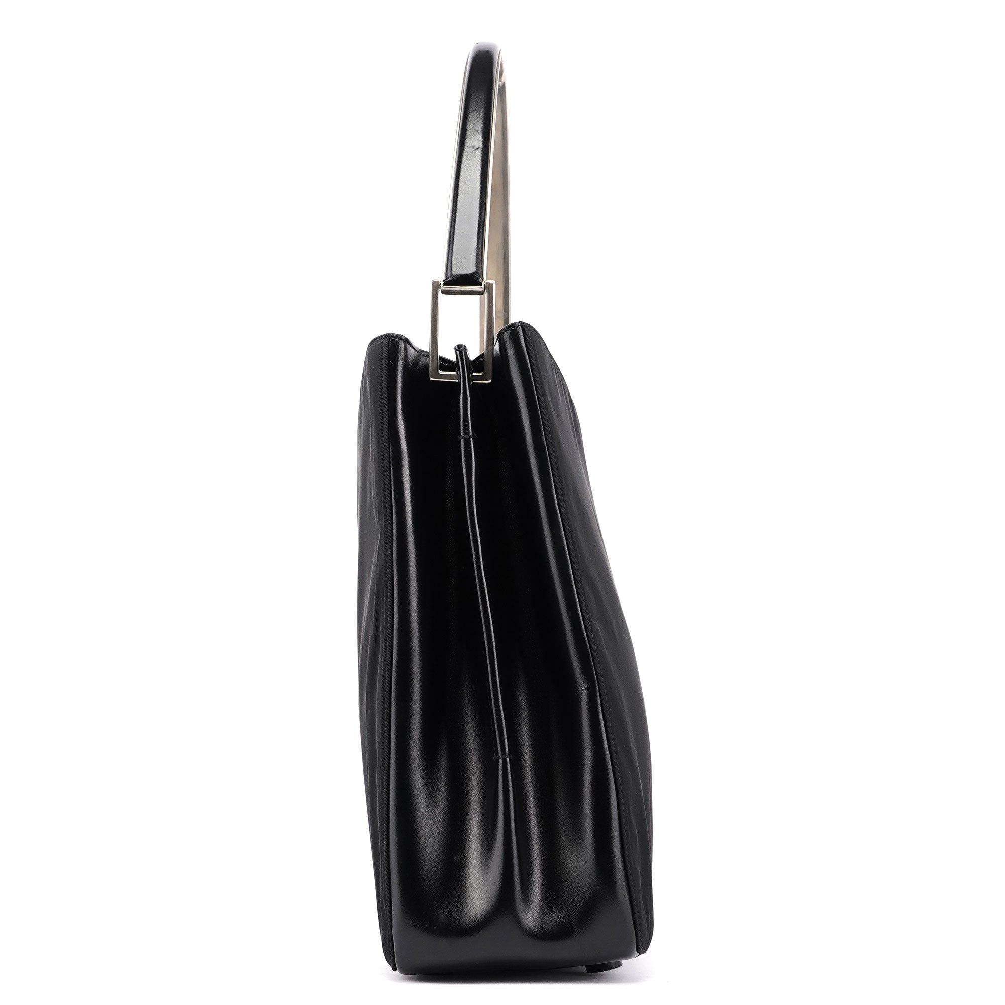 Prada 1998 Black Tessuto Metal Shoulder Bag