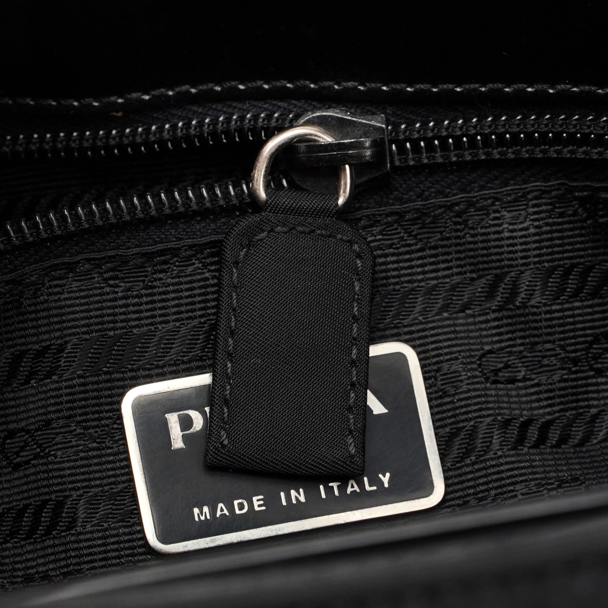 Prada 1998 Black Tessuto Metal Shoulder Bag