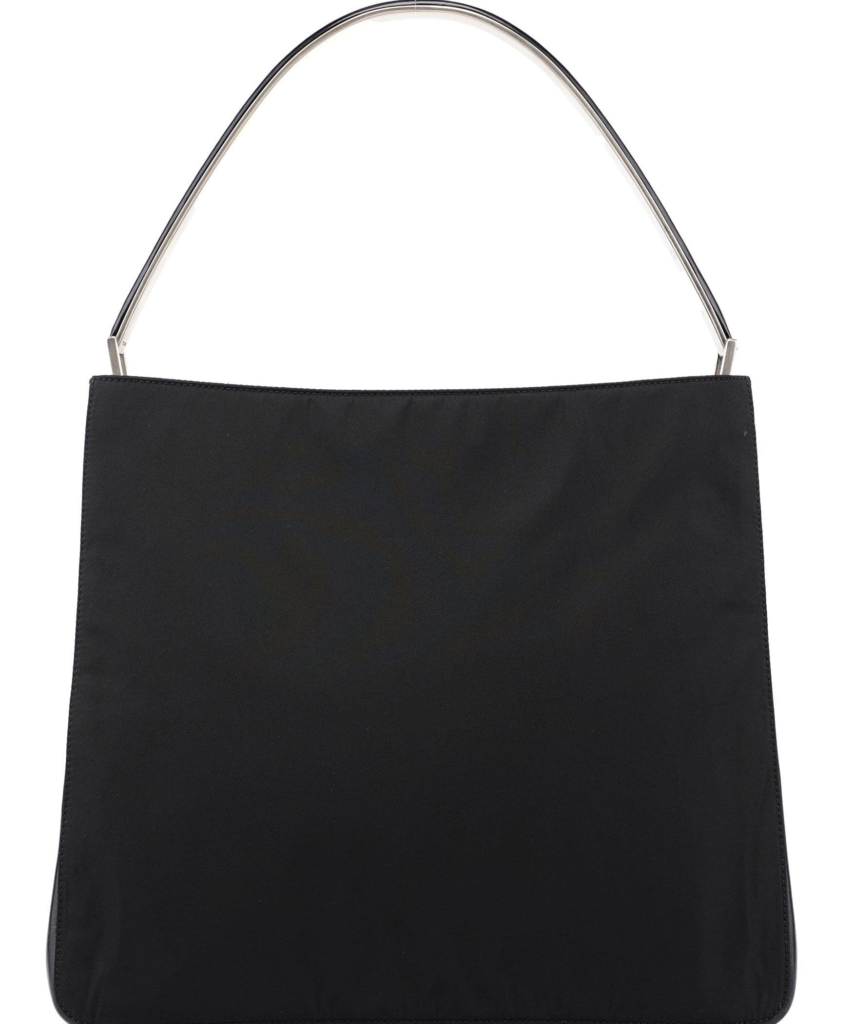 Prada 1998 Black Tessuto Metal Shoulder Bag