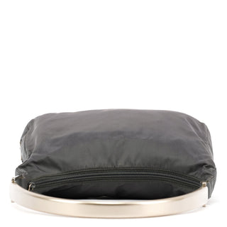 Prada 1998 Black Tessuto Metallo Nylon Shoulder Bag