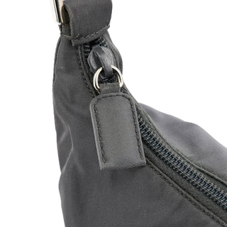 Prada 1998 Black Tessuto Metallo Nylon Shoulder Bag