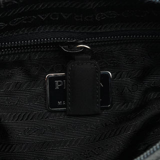 Prada 1998 Black Tessuto Metallo Nylon Shoulder Bag