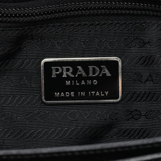 Prada 1998 Black Tessuto Metallo Shoulder Bag