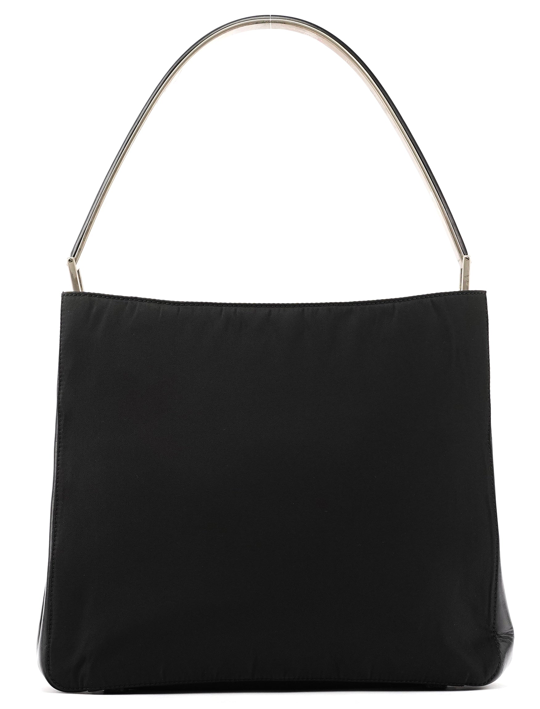 Prada 1998 Black Tessuto Metallo Shoulder Bag