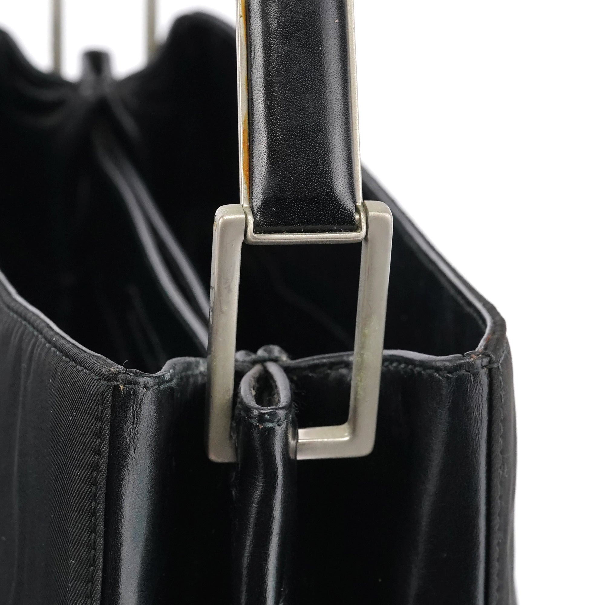 Prada 1998 Black Tessuto Metallo Shoulder Bag
