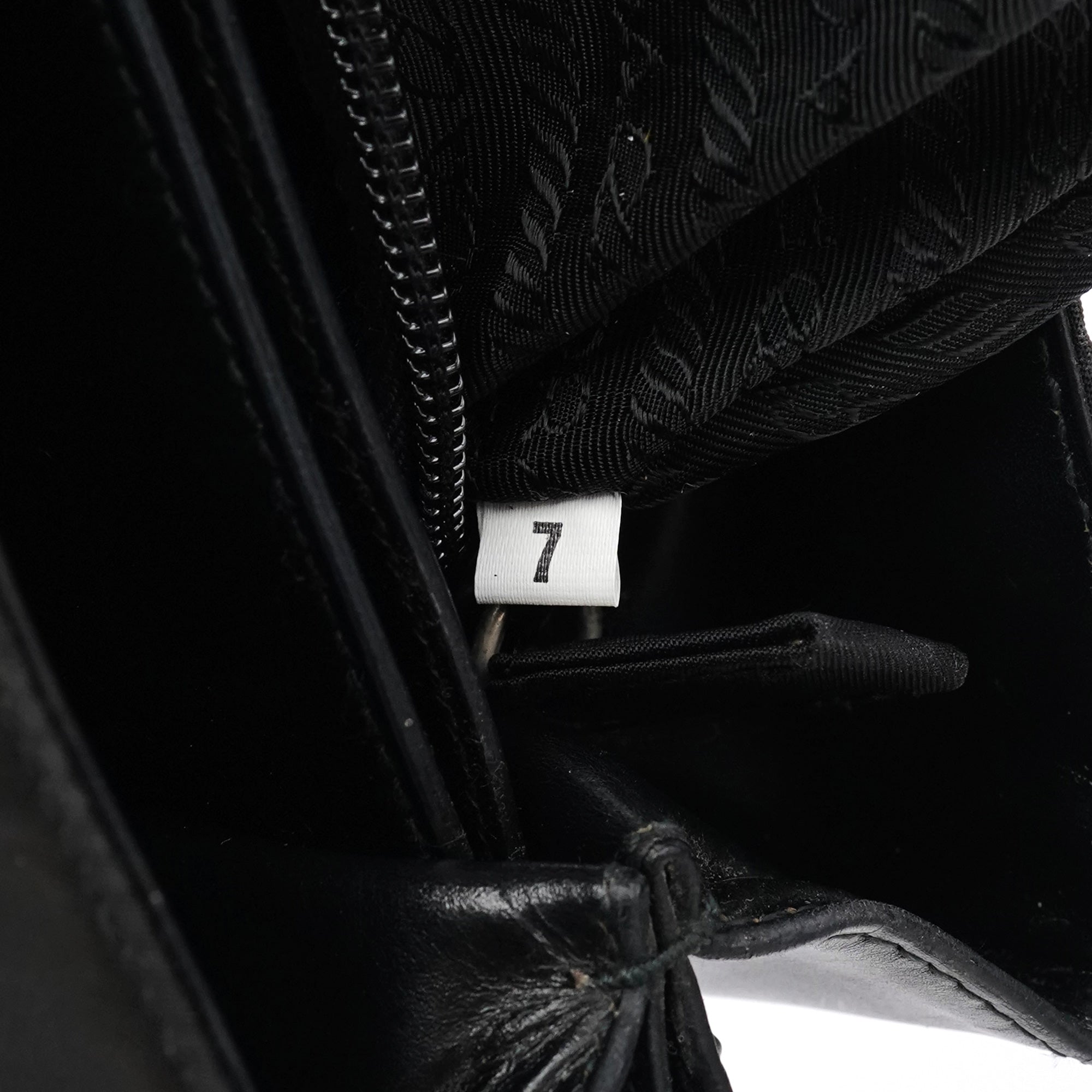 Prada 1998 Black Tessuto Metallo Shoulder Bag