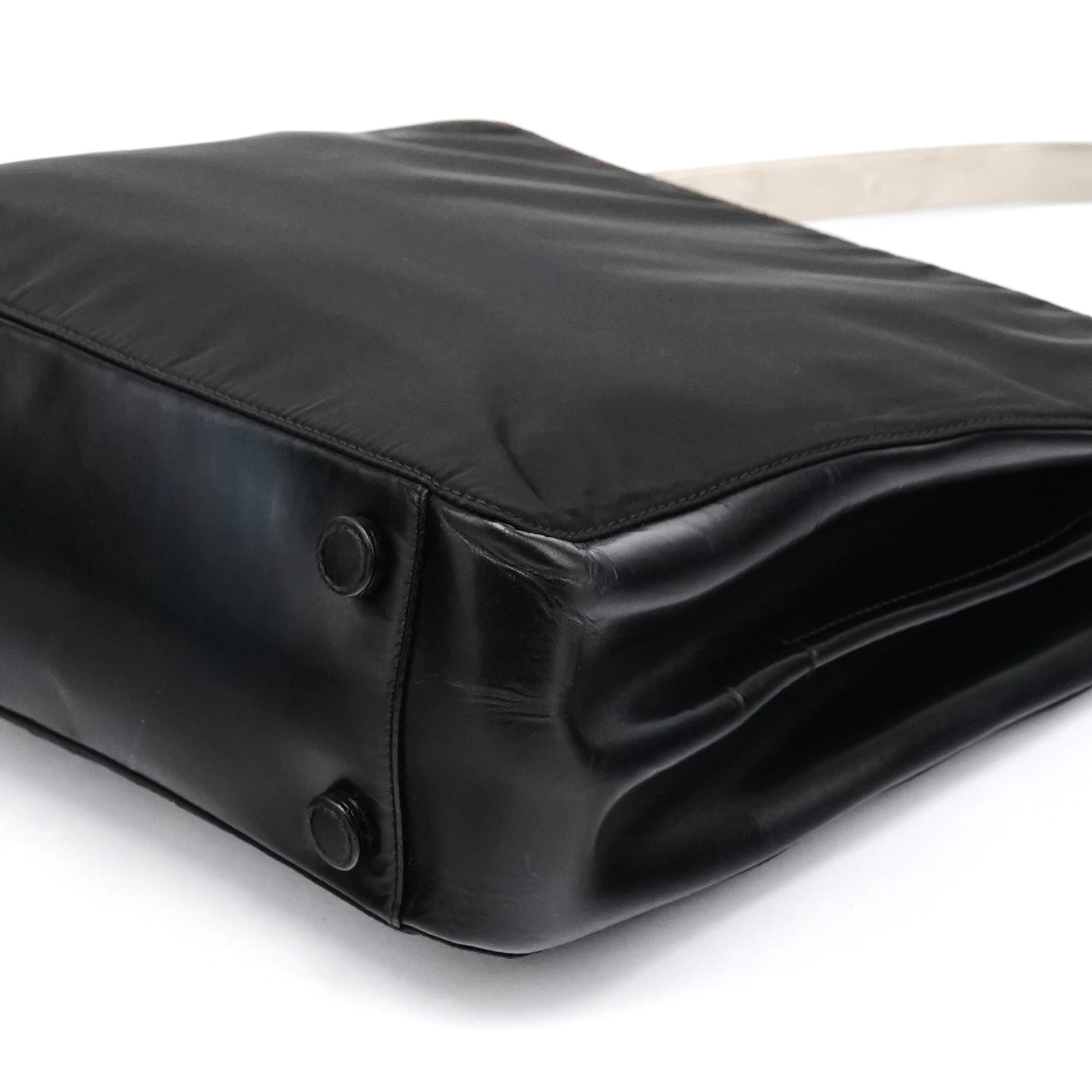 Prada 1998 Black Tessuto Metallo Shoulder Bag