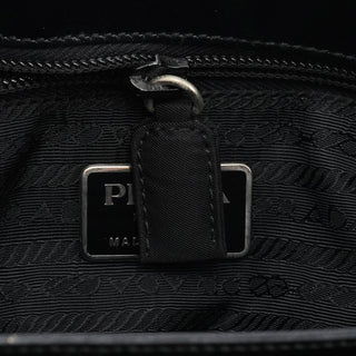 Prada 1998 Black Tessuto Metallo Shoulder Bag