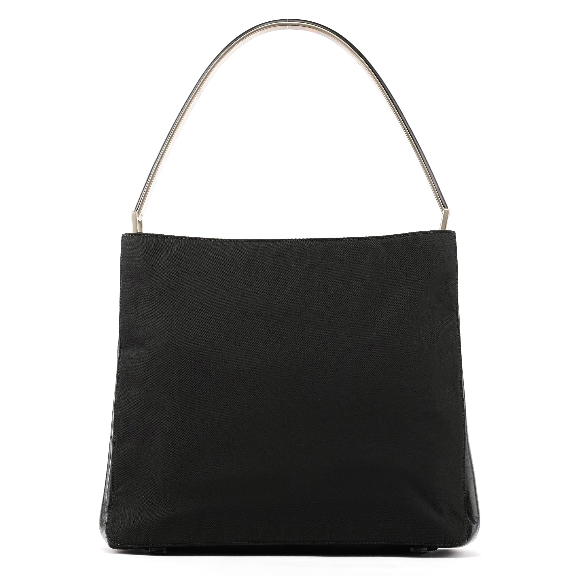 Prada 1998 Black Tessuto Metallo Shoulder Bag
