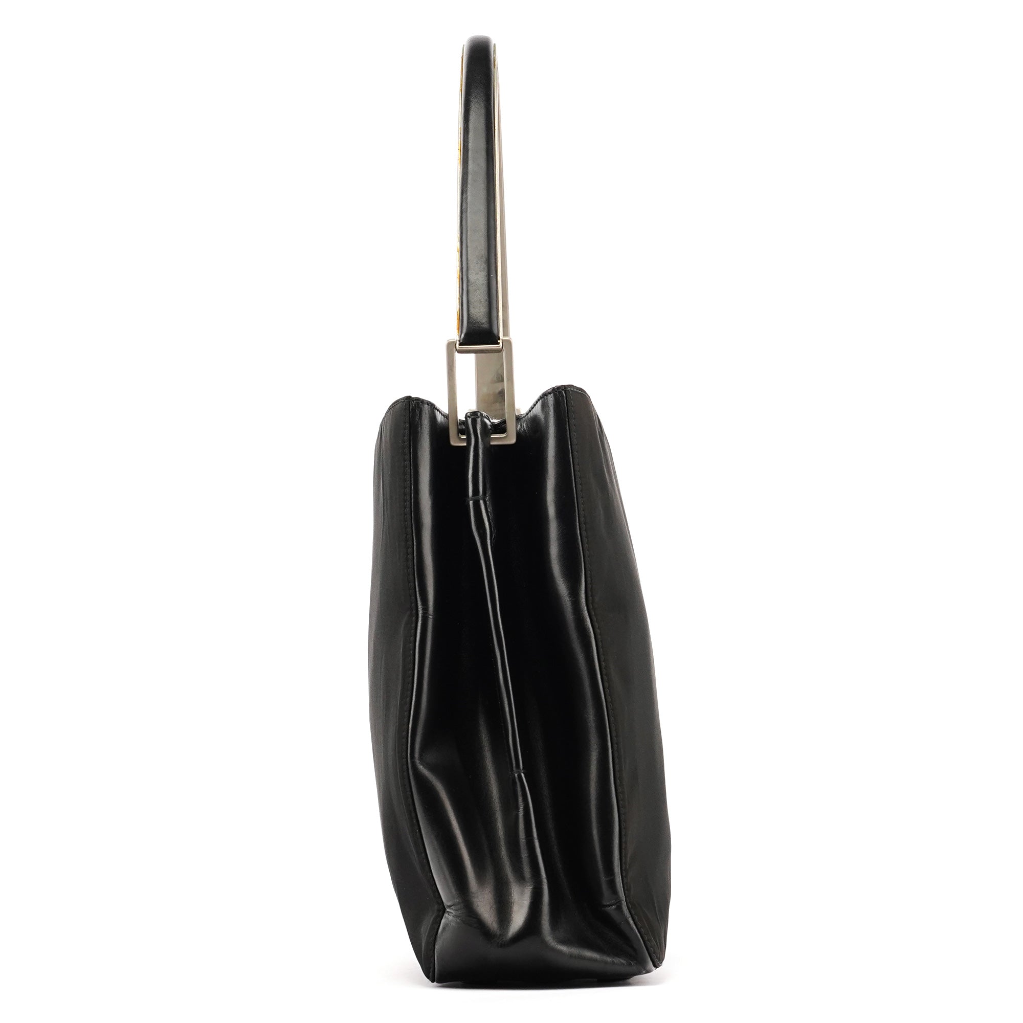 Prada 1998 Black Tessuto Metallo Shoulder Bag