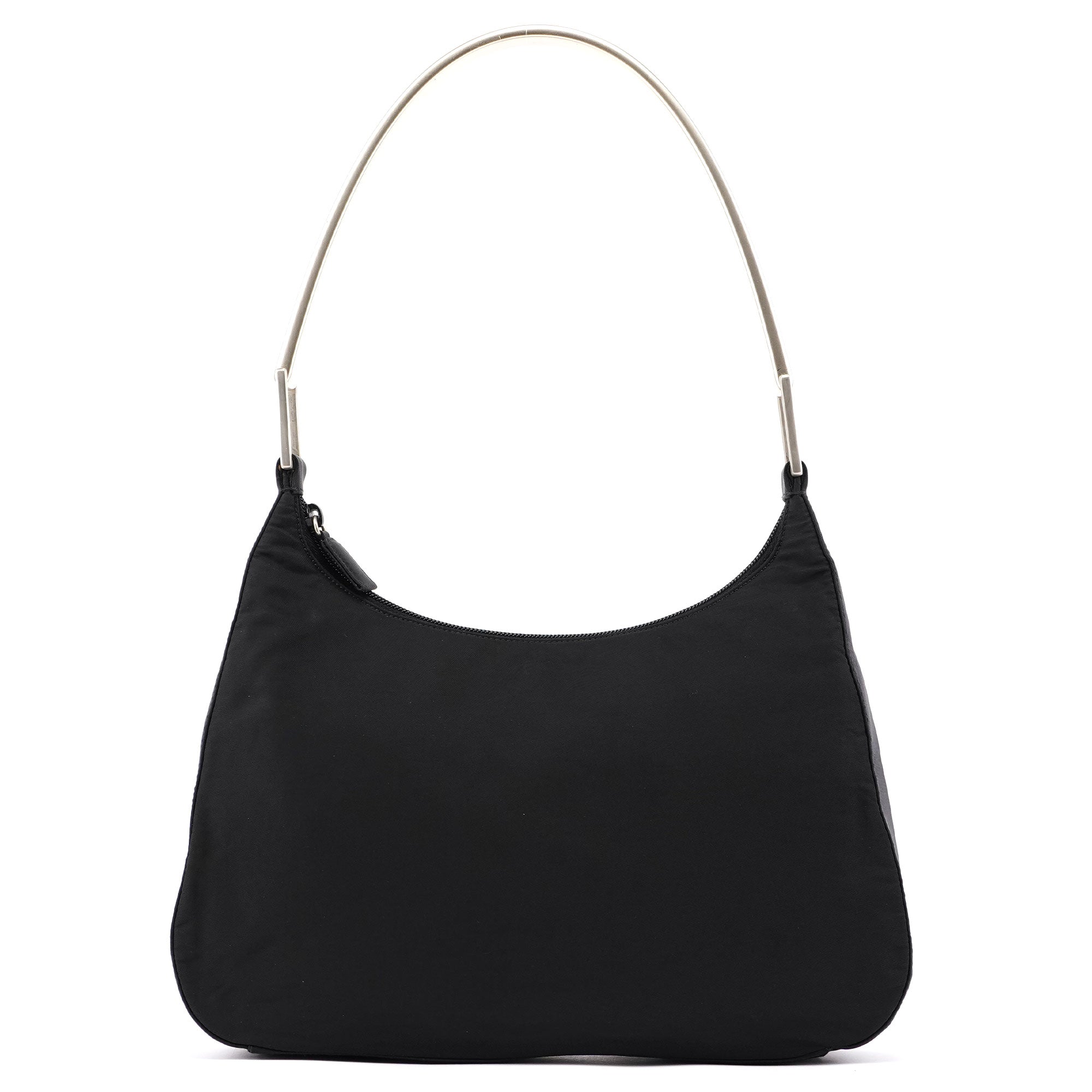 Prada 1998 Sac porté épaule Tessuto Metallo en nylon noir