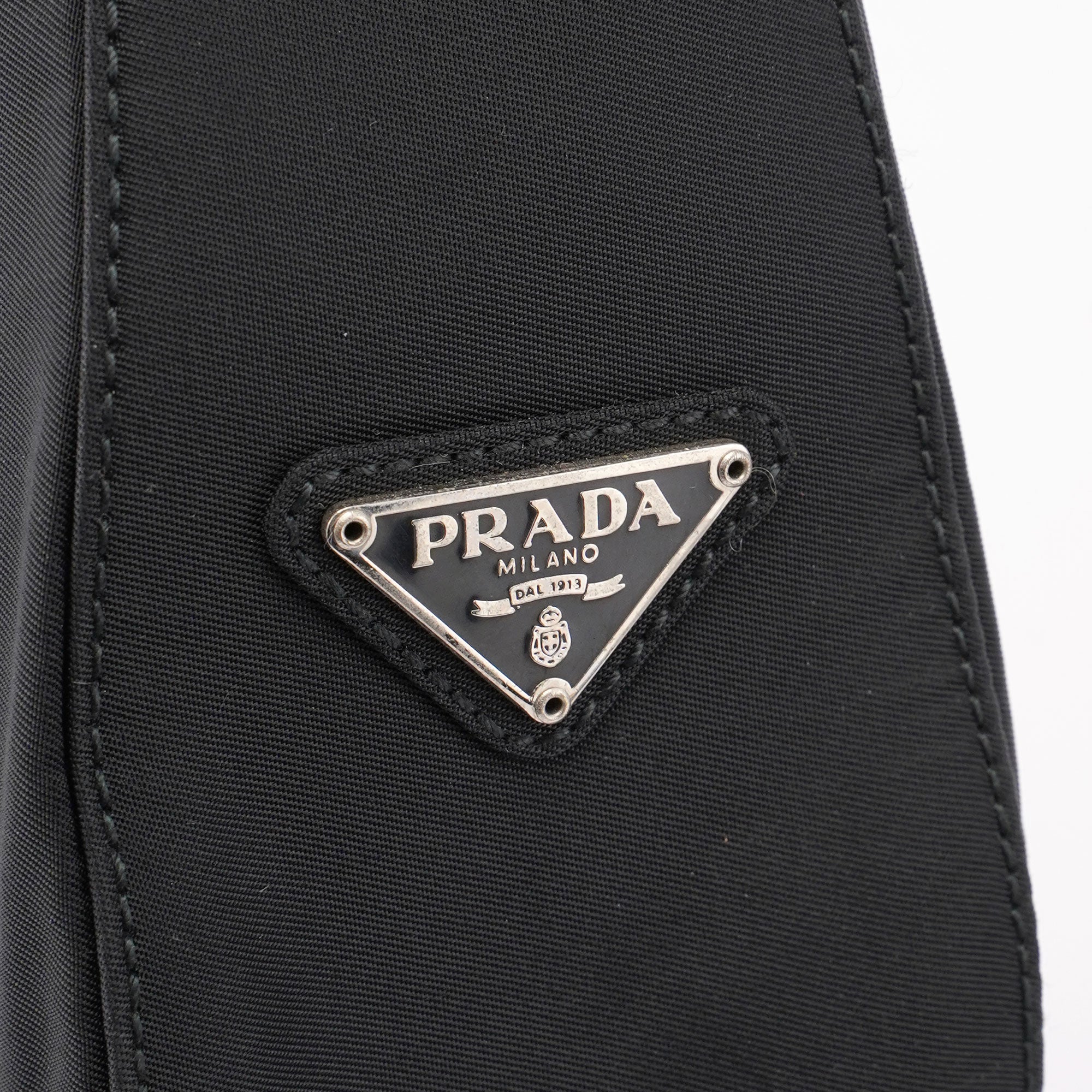 Prada 1998 Black Tessuto Metallo Shoulder Bag