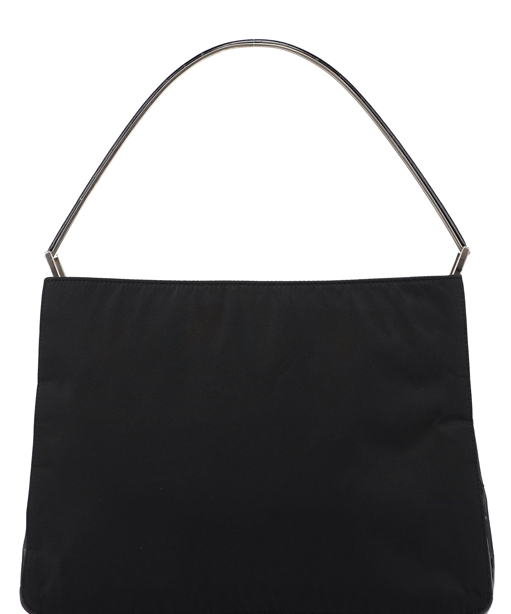 Prada 1998 Black Tessuto Metallo Shoulder Bag