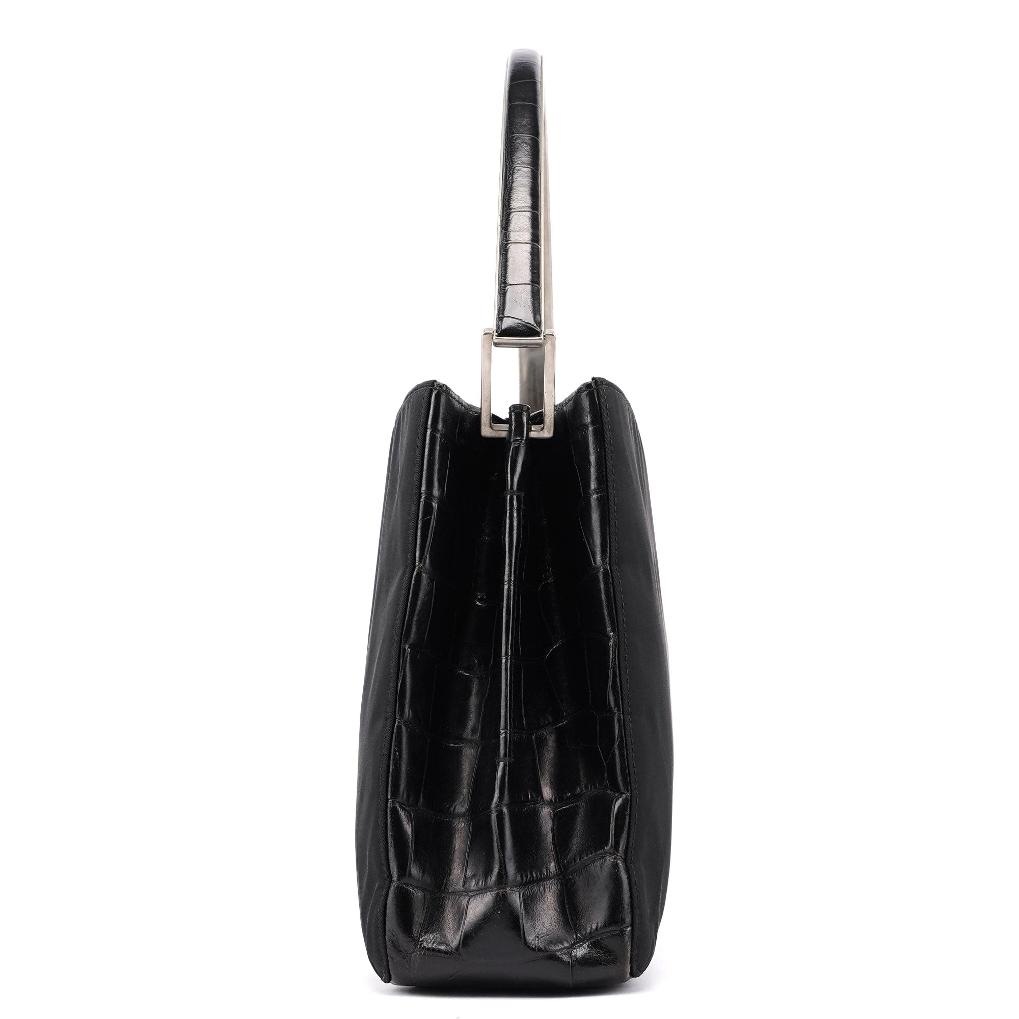 Prada 1998 Sac porté épaule Tessuto Metallo en nylon noir