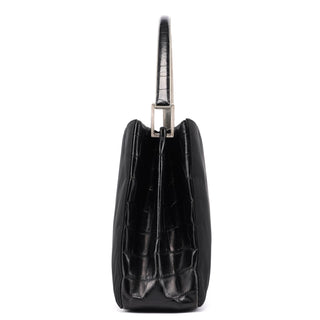 Prada 1998 Black Tessuto Metallo Shoulder Bag