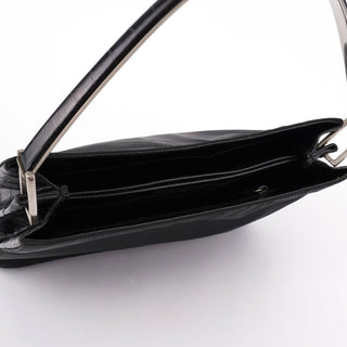 Prada 1998 Black Tessuto Metallo Shoulder Bag