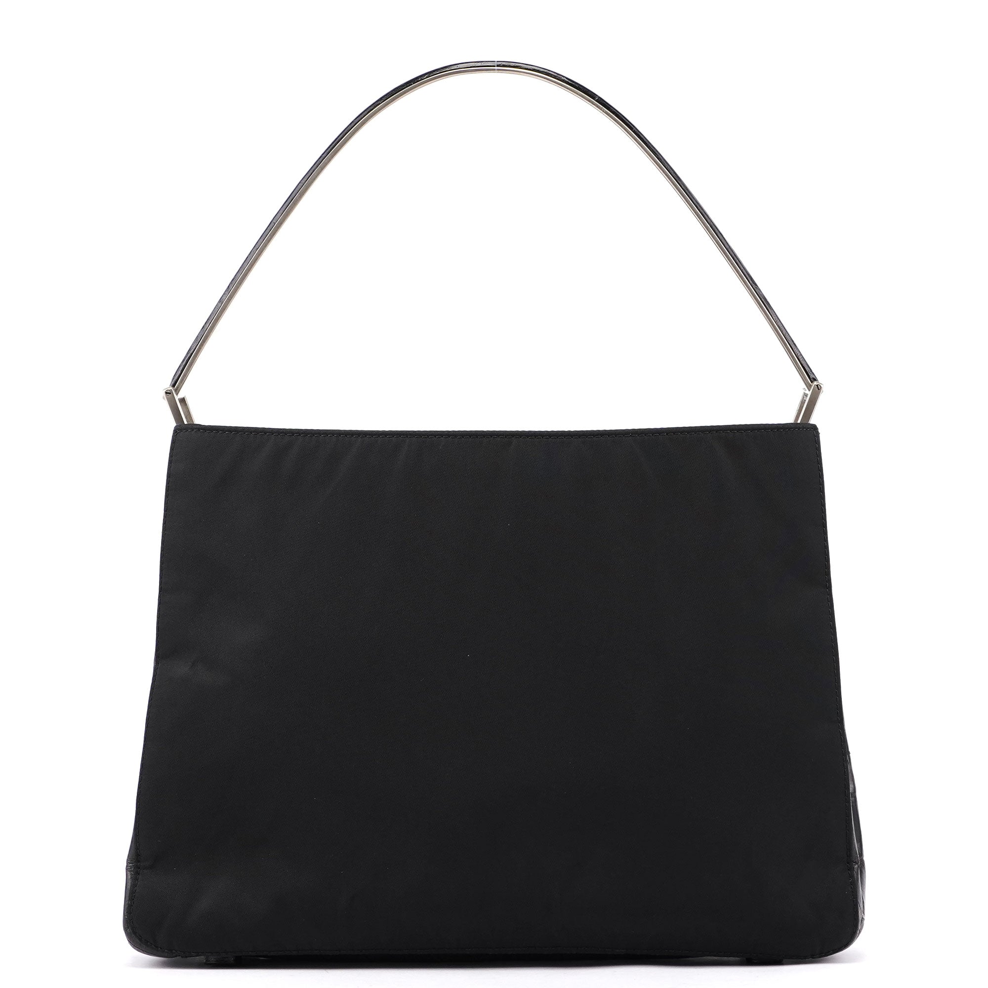 Prada 1998 Sac porté épaule Tessuto Metallo en nylon noir