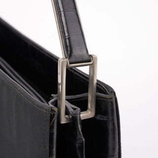 Prada 1998 Black Tessuto Metallo Shoulder Bag