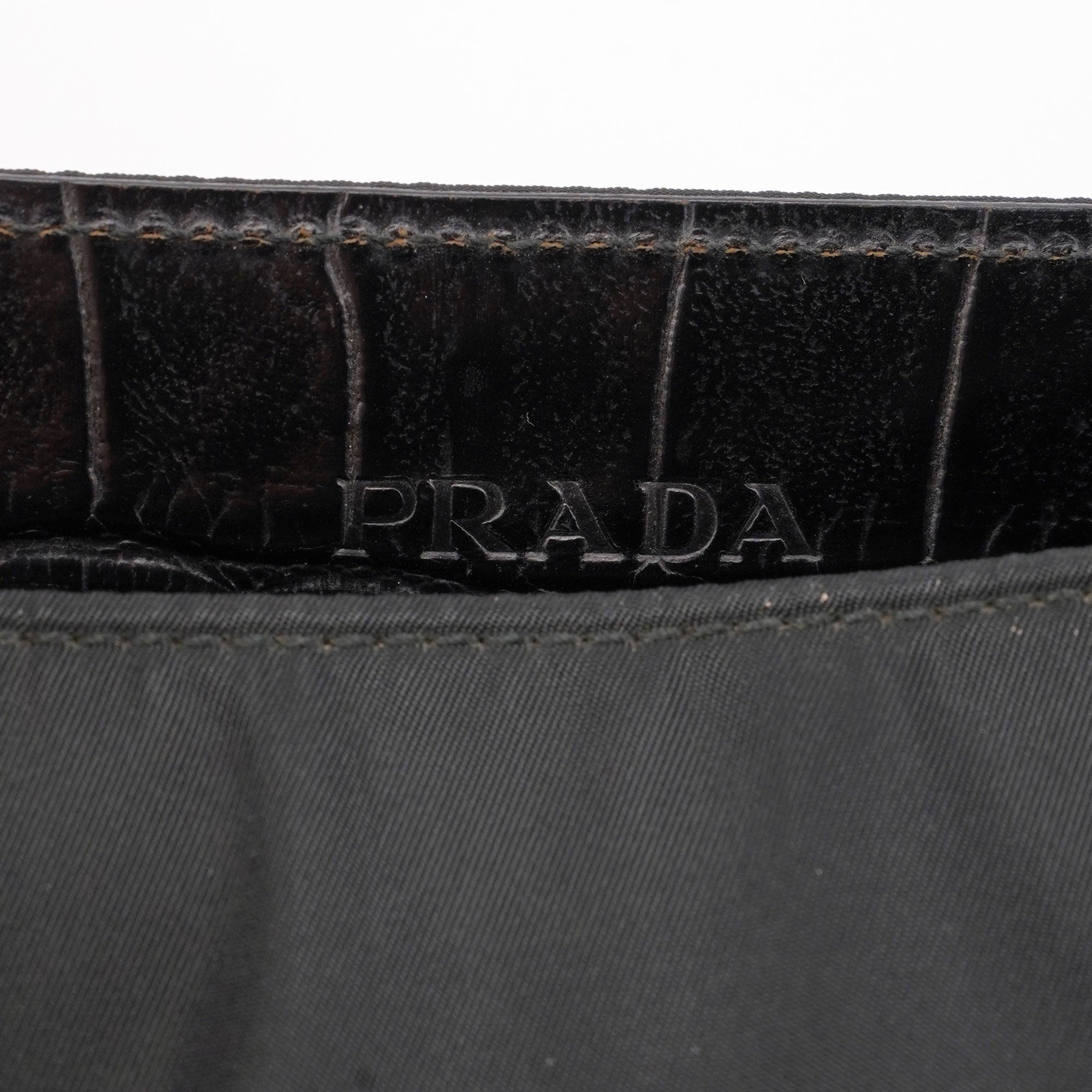 Prada 1998 Black Tessuto Metallo Shoulder Bag