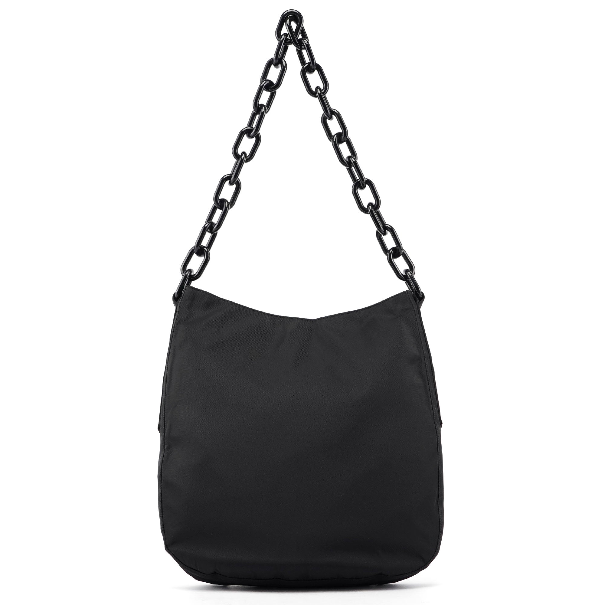 Prada 1998 Black Tessuto Plastic Chain Bag