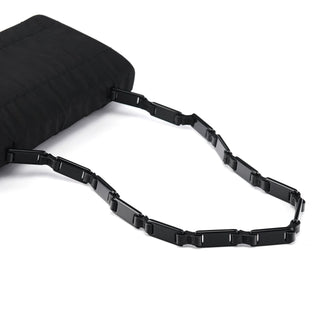 Prada 1998 Black Tessuto Plastic Chain Shoulder Bag