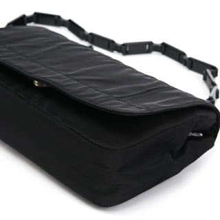 Prada 1998 Black Tessuto Plastic Chain Shoulder Bag