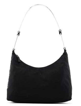 Prada 1998 Black Tessuto Plastic Hobo Shoulder Bag