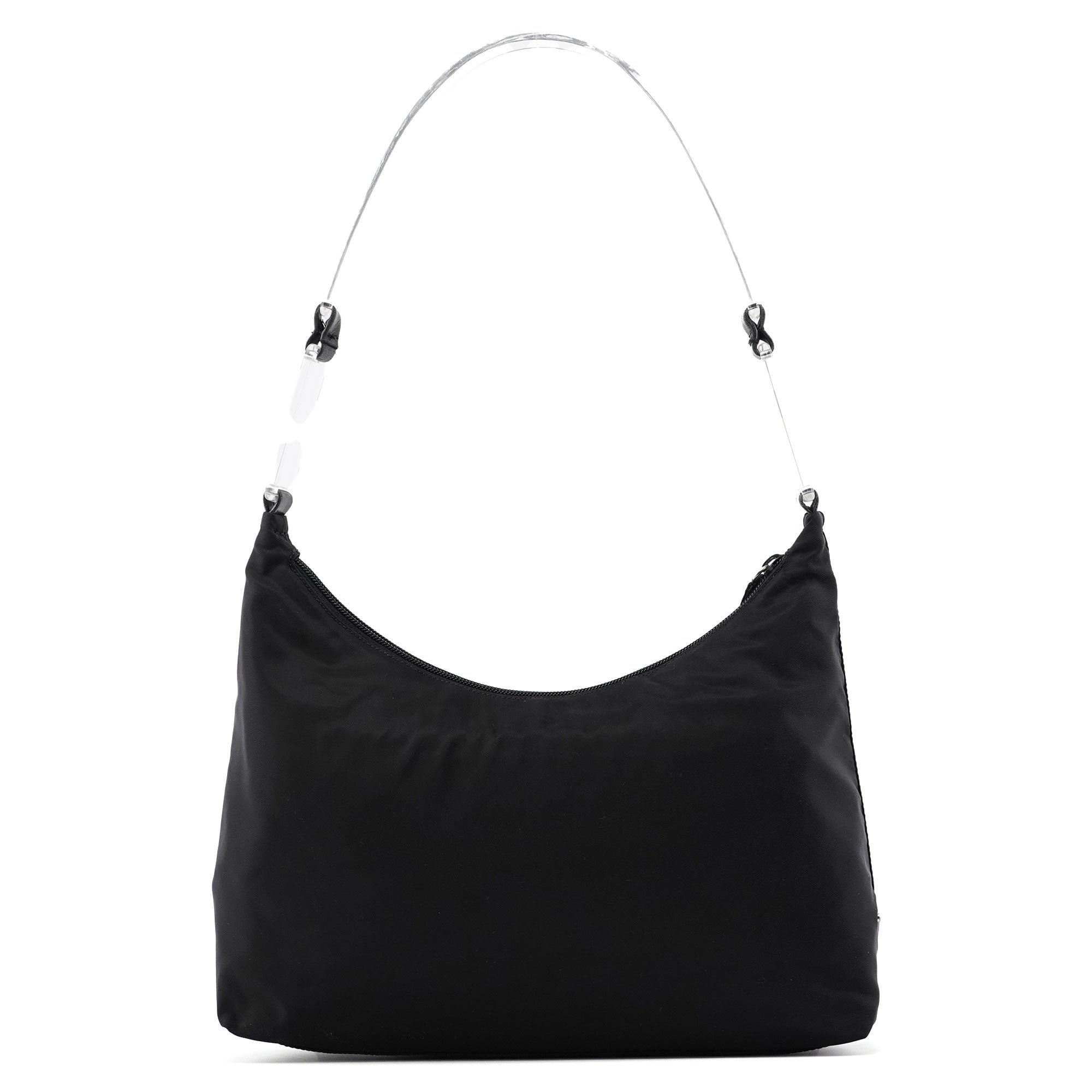 Prada 1998 Black Tessuto Plastic Hobo Shoulder Bag