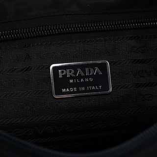 Prada 1998 Black Tessuto Plastic Hobo Shoulder Bag