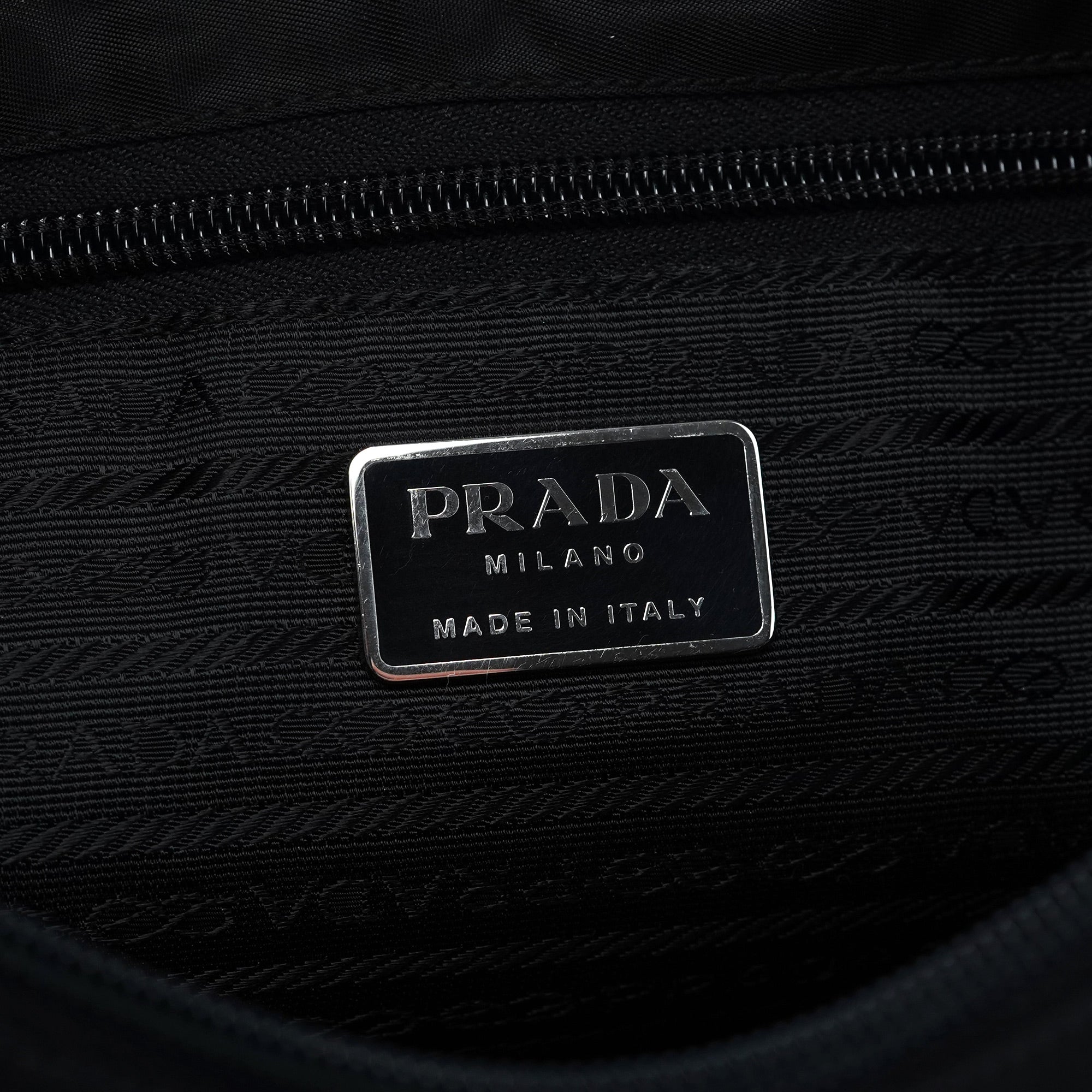 Prada 1998 Black Tessuto Plastic Hobo Shoulder Bag