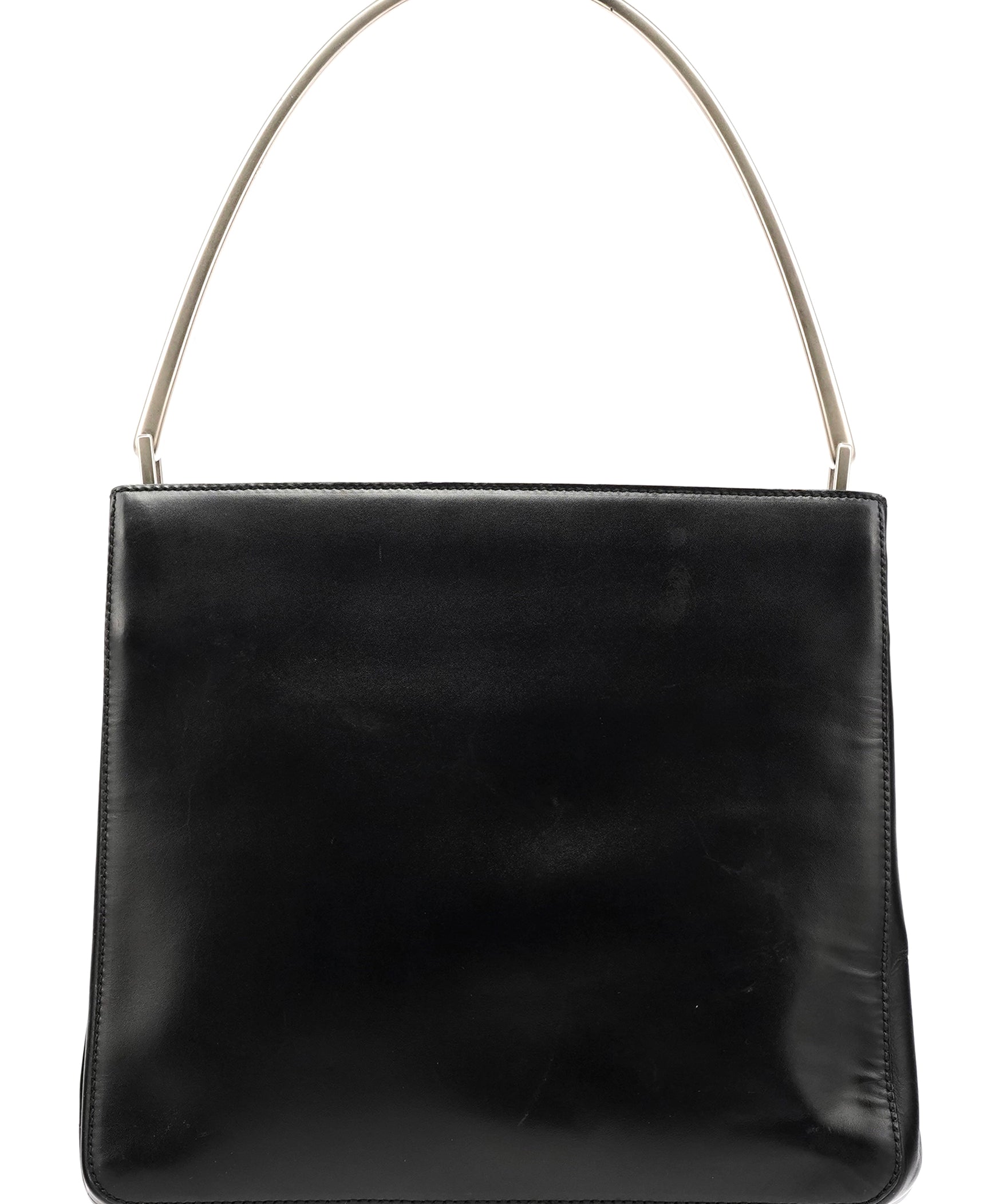 Prada 1998 Black Vitello Metallo Shoulder Bag
