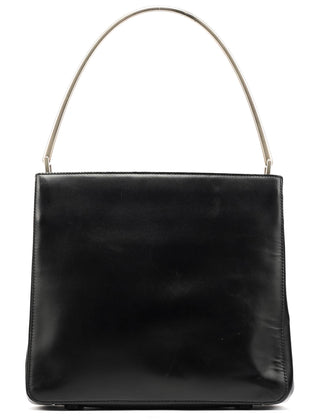 Prada 1998 Black Vitello Metallo Shoulder Bag