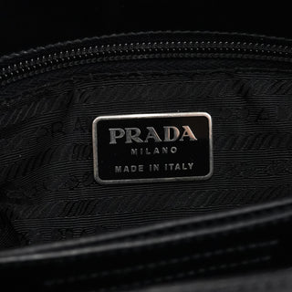 Prada 1998 Black Vitello Metallo Shoulder Bag