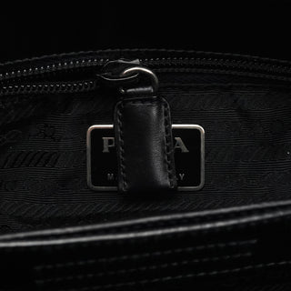 Prada 1998 Black Vitello Metallo Shoulder Bag