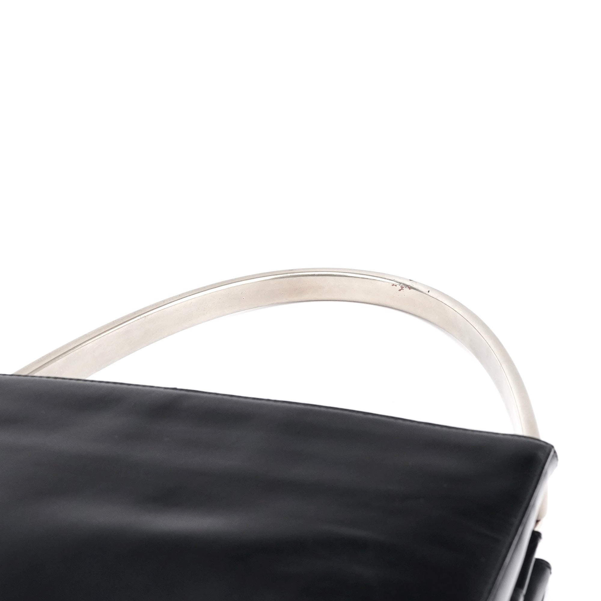 Prada 1998 Black Vitello Metallo Shoulder Bag