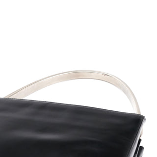 Prada 1998 Black Vitello Metallo Shoulder Bag