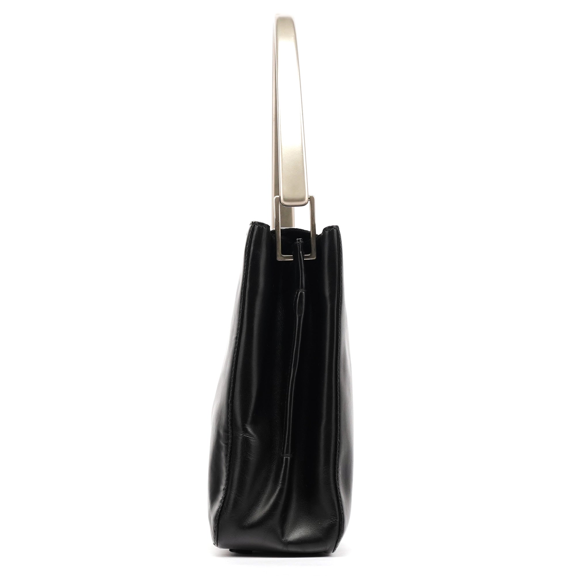 Prada 1998 Black Vitello Metallo Shoulder Bag